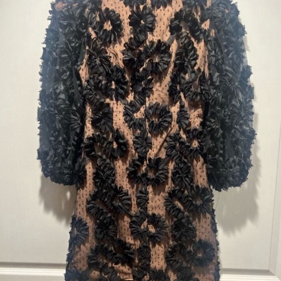 Elliatt  Rumba dress embroidered puff sleeves cocktail, mini dress size sm small - Picture 3 of 4